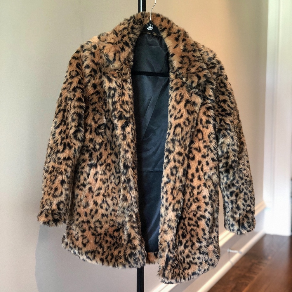 Faux Fur Leopard Coat